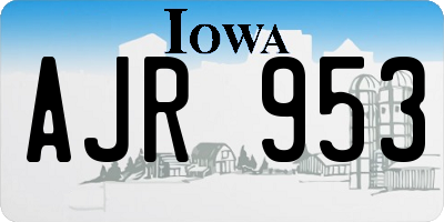 IA license plate AJR953