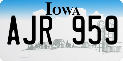 IA license plate AJR959