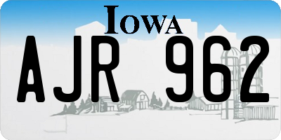 IA license plate AJR962
