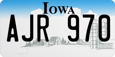 IA license plate AJR970