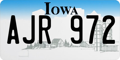 IA license plate AJR972