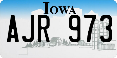 IA license plate AJR973