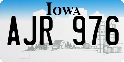 IA license plate AJR976
