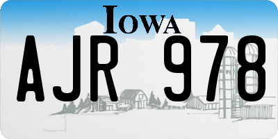 IA license plate AJR978