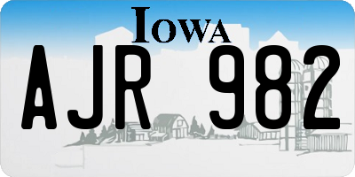 IA license plate AJR982