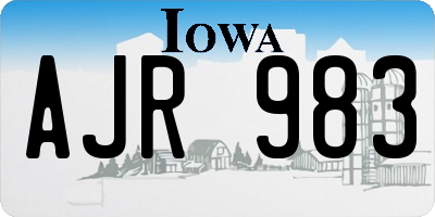 IA license plate AJR983