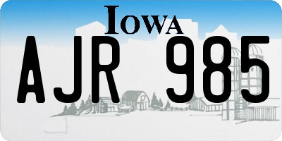 IA license plate AJR985