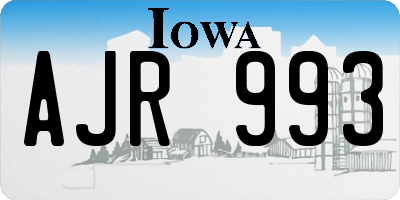 IA license plate AJR993