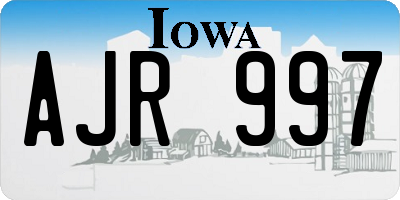 IA license plate AJR997