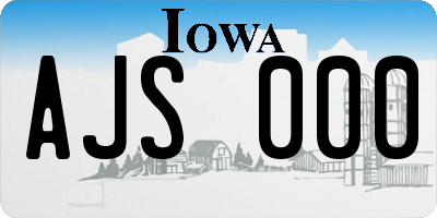 IA license plate AJS000