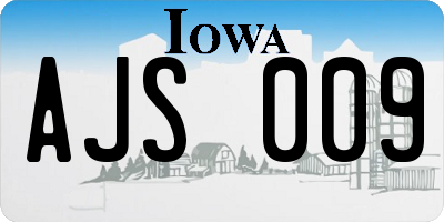 IA license plate AJS009