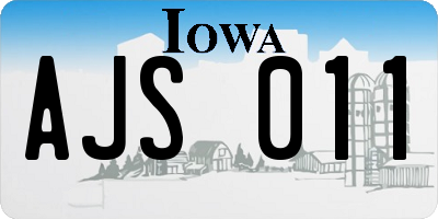 IA license plate AJS011
