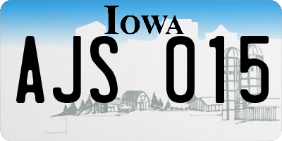 IA license plate AJS015