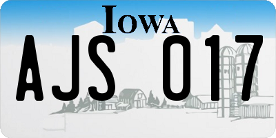 IA license plate AJS017