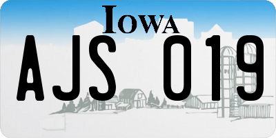 IA license plate AJS019