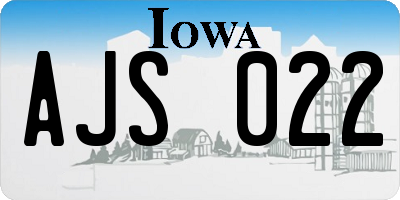 IA license plate AJS022