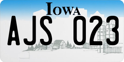 IA license plate AJS023