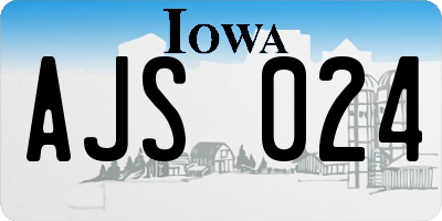 IA license plate AJS024