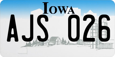 IA license plate AJS026