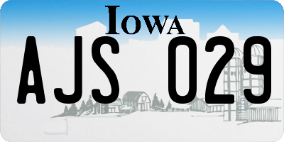 IA license plate AJS029