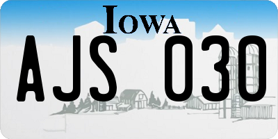 IA license plate AJS030