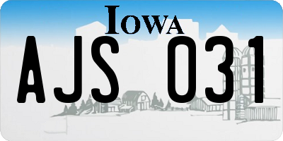 IA license plate AJS031