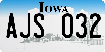 IA license plate AJS032