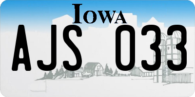 IA license plate AJS033