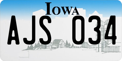 IA license plate AJS034