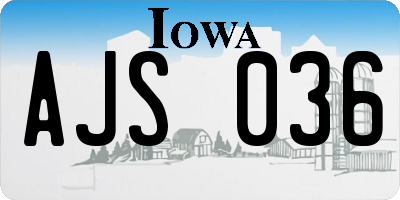 IA license plate AJS036
