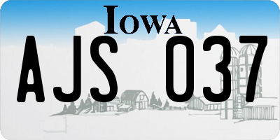IA license plate AJS037