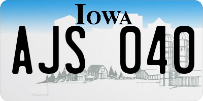 IA license plate AJS040