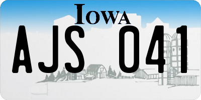 IA license plate AJS041