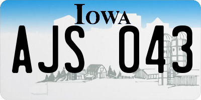 IA license plate AJS043