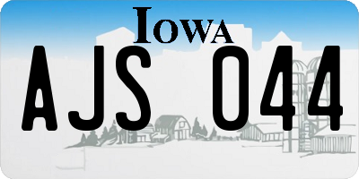 IA license plate AJS044