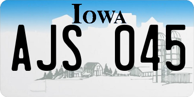 IA license plate AJS045