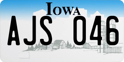 IA license plate AJS046