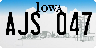 IA license plate AJS047