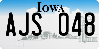 IA license plate AJS048