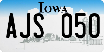 IA license plate AJS050