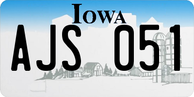 IA license plate AJS051