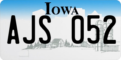 IA license plate AJS052