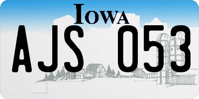 IA license plate AJS053