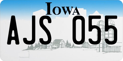 IA license plate AJS055