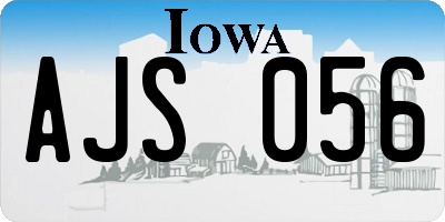 IA license plate AJS056