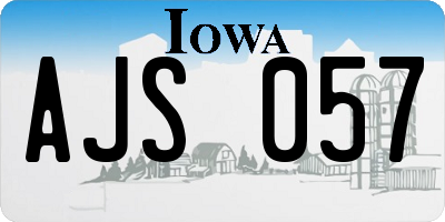 IA license plate AJS057