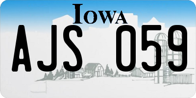 IA license plate AJS059