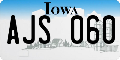 IA license plate AJS060