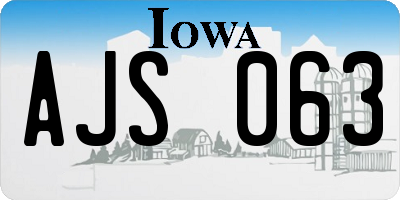 IA license plate AJS063