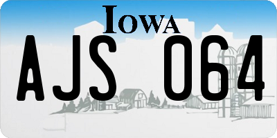IA license plate AJS064